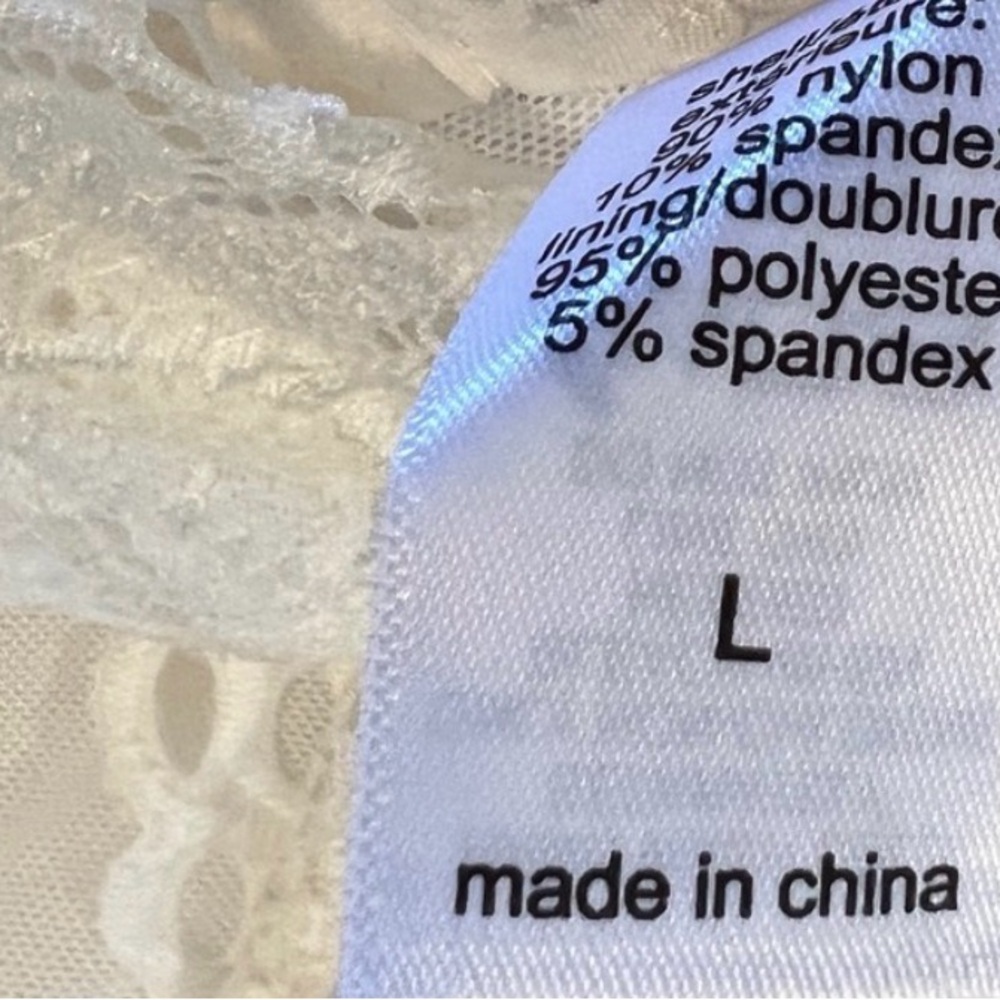 Maurices White/Ivory Lace Bralette with Racerback NWOT Size Large - Picture 7 of 7
